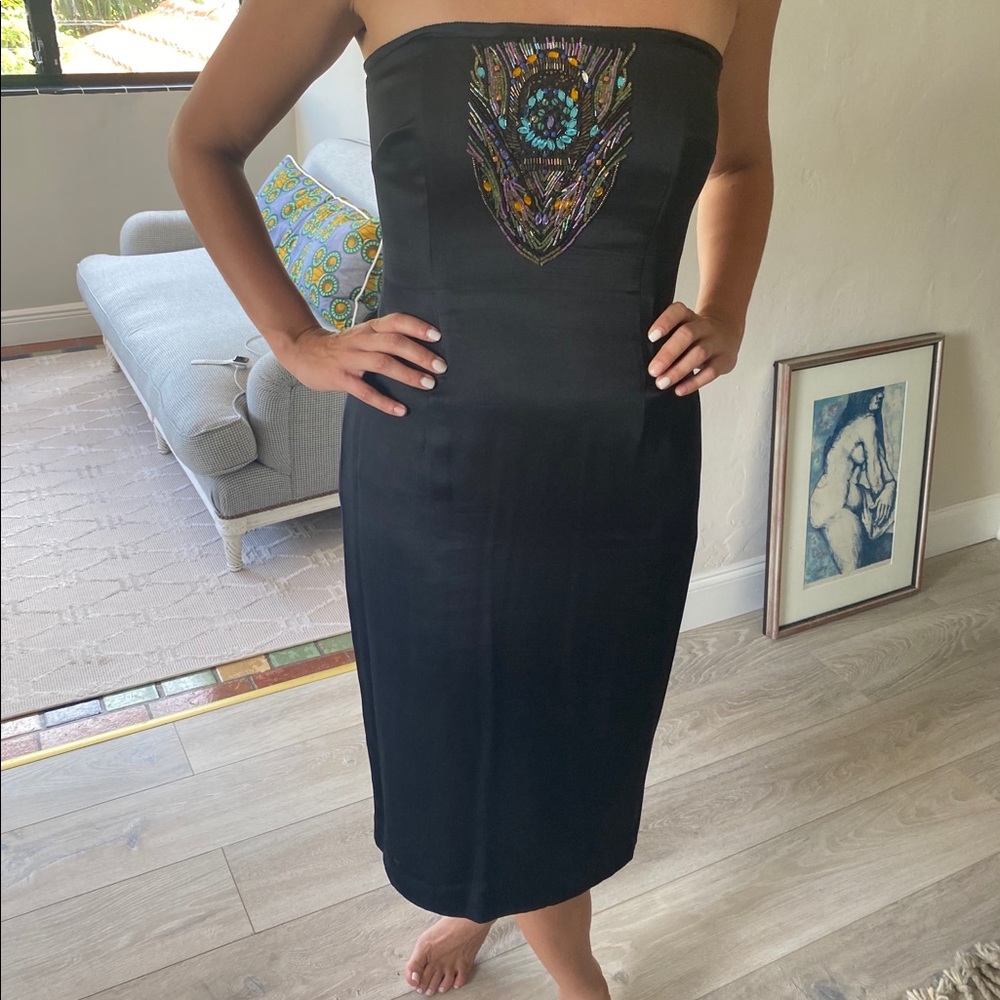 Nicole Miller Silk Strapless Dress